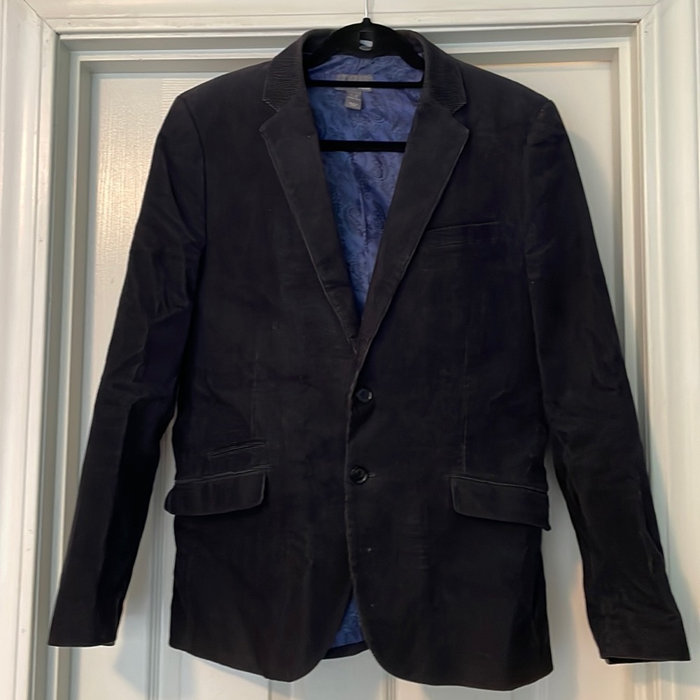 H&M MEN’S navy velvet blazer, sz 40